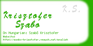 krisztofer szabo business card