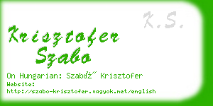 krisztofer szabo business card